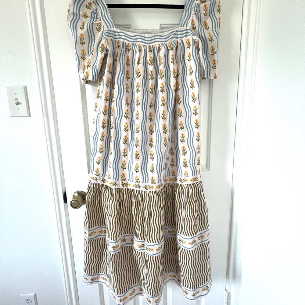 Printfresh Blue, Yellow & Green Patterned Maxi Dress - Picture 5 of 11